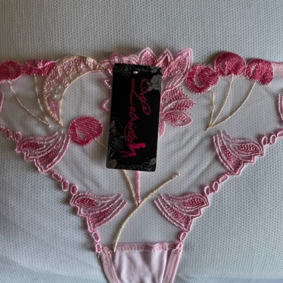 RED ** Embroidered G-string/Thong. Sheer BRIDAL G-String. Sexy sheer T… - Picture 6 of 12